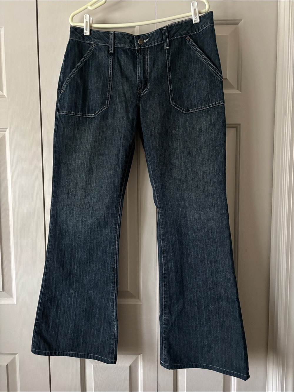 Halogen by Nordstrom - Dark Indigo Wash Flared Jeans with Front Patch Pockets